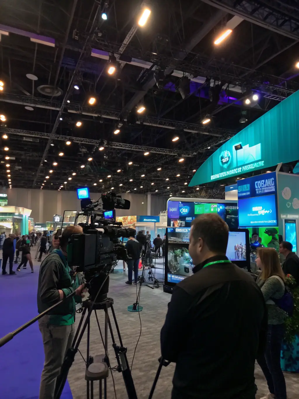 A vibrant image of a startup expo, with innovative companies presenting their ideas and attracting venture capital and investment.