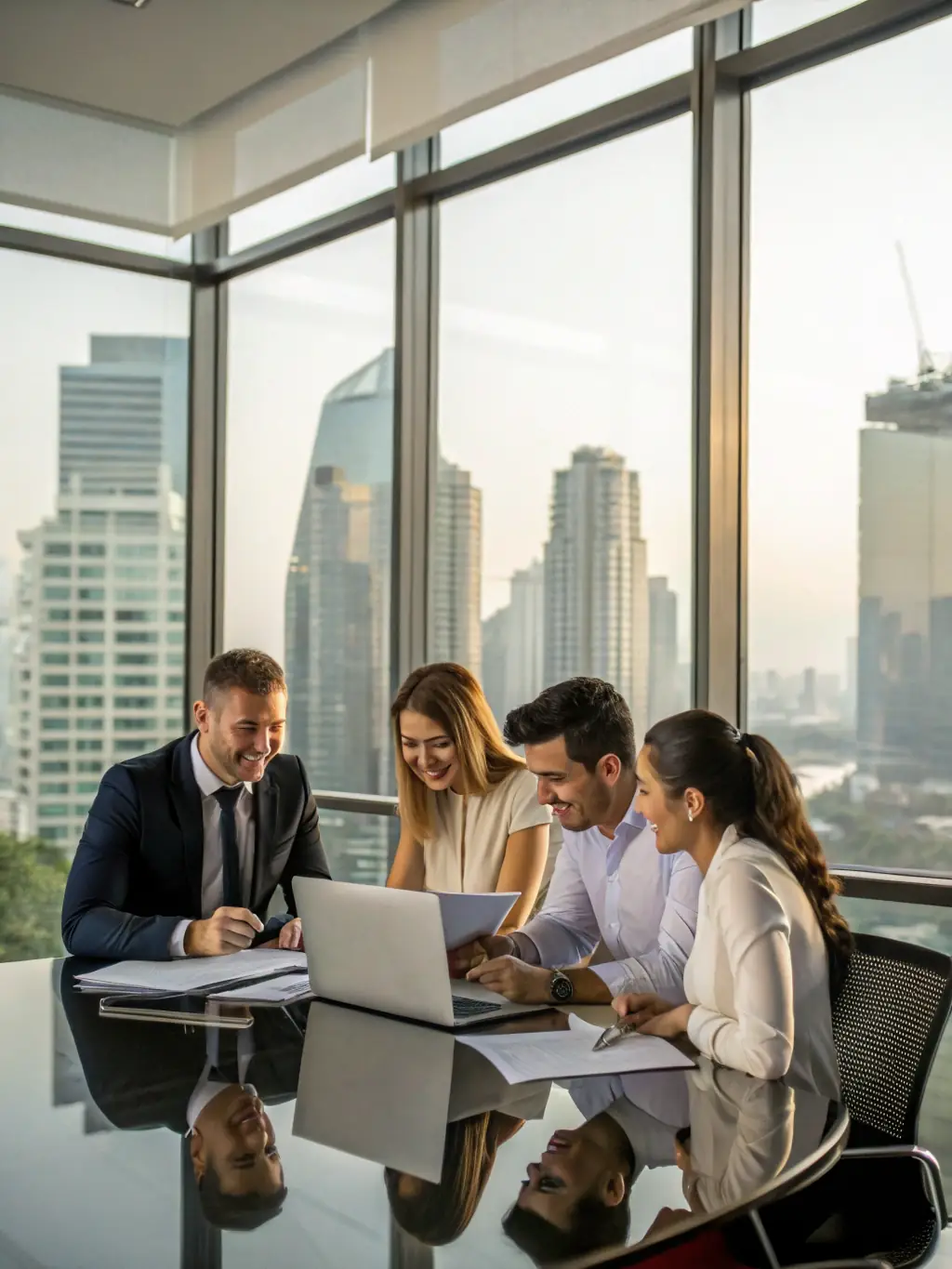 A photograph of a group of investors discussing potential deals and partnerships at a business expo, highlighting collaborative investment approaches.